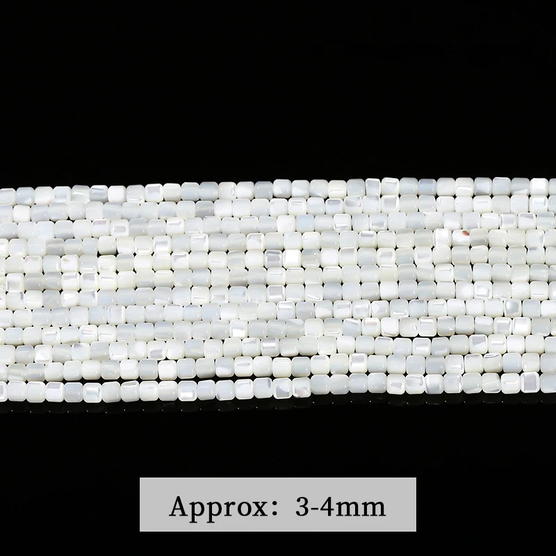 4*4mm 자연 화이트 쉘 비즈 쥬얼리에 대한 진주 원통형 모양 구슬의 어머니 Diy 목걸이 팔찌 액세서리 만들기