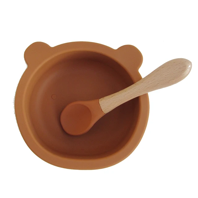 New Colors Feeding Set Food Grade Silicone Bibs Baby Plate Non-silp Suction Bowl Kids Tableware Waterproof Bib BPA Free Spoon Pumpkin