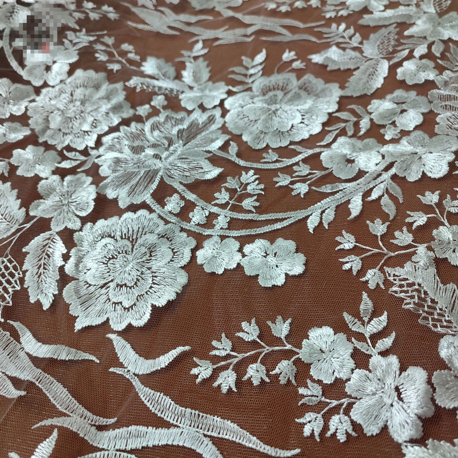 130CM Wide Embroidery Tulle Mesh Lace Alibaba com Apparel Fabrics Textiles Fabric and Lace Allover Flowers Elegant Home DIY Sew