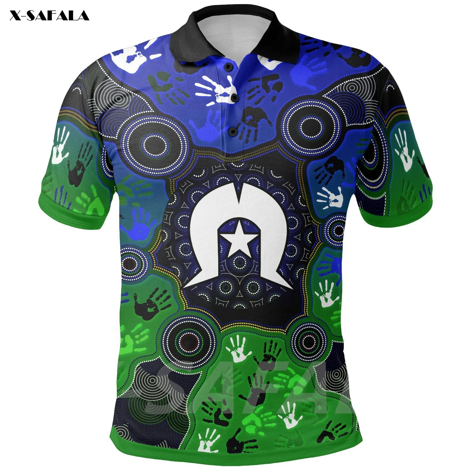 Aboriginal Toris Strait Symbol 3D Stampato Di Alta Qualità Nuova Fibra Di Poliestere Uomo Femminile Colletto Polo Tee Top Anti Restringimento