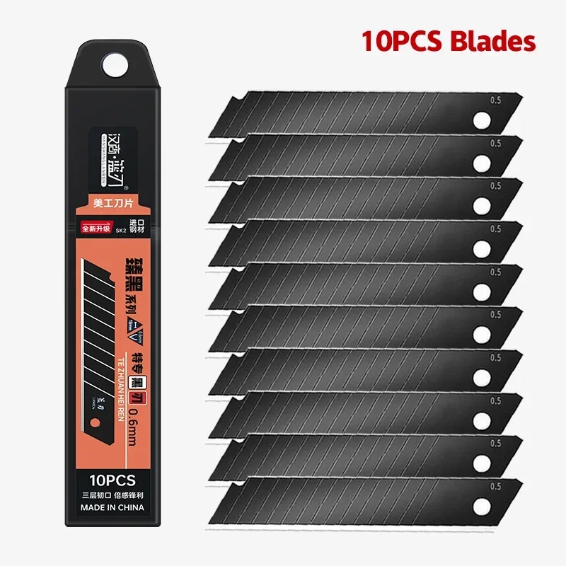 Carbon Stahl Ersetzen Utility Messer Klinge 100mm * 18mm Dicke Schwarz DIY Werkzeug Carving Klingen Für Student büro Schreibwaren – Detail 7