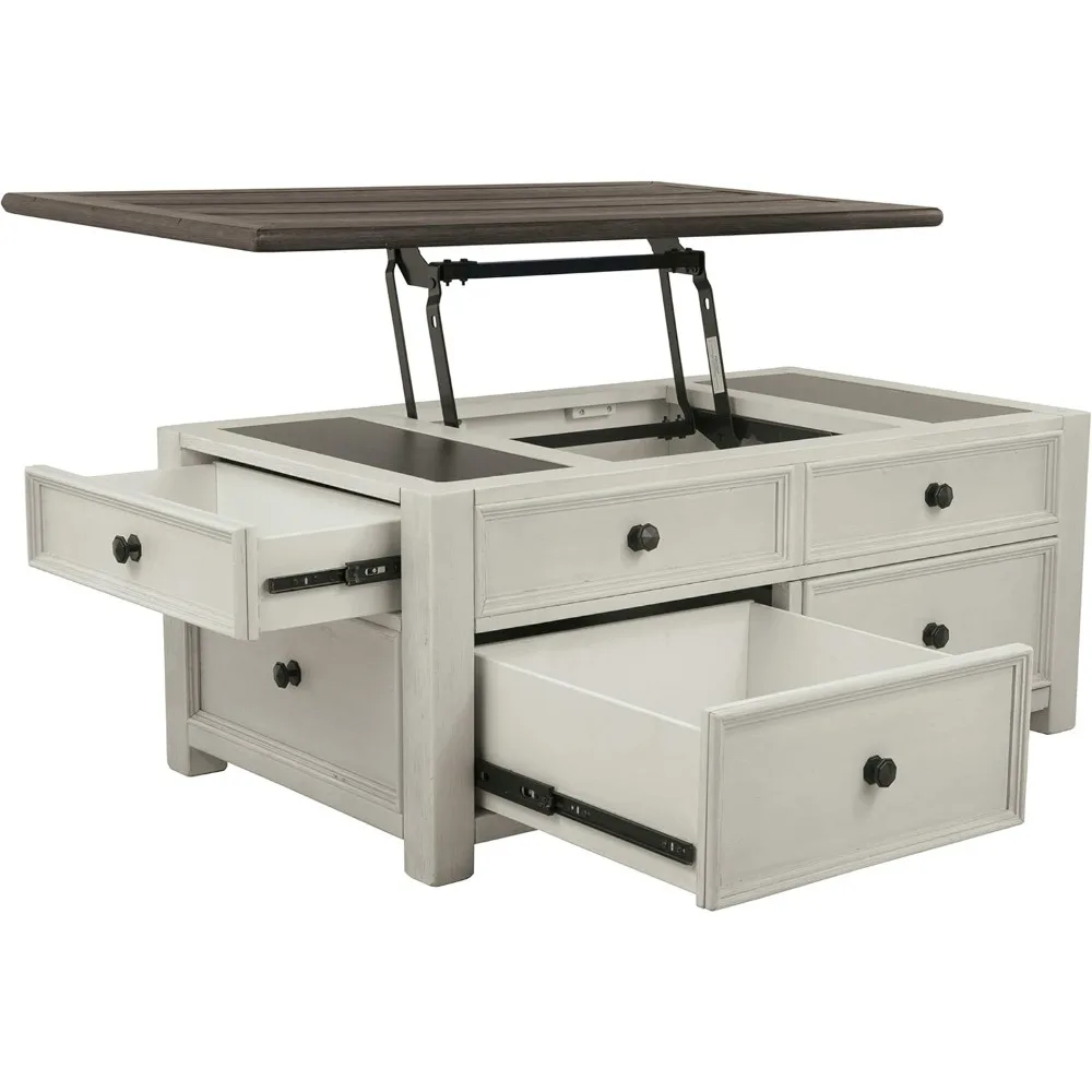 Coffee Table Farmhouse Lift Top Coffee Table with Drawers 5
