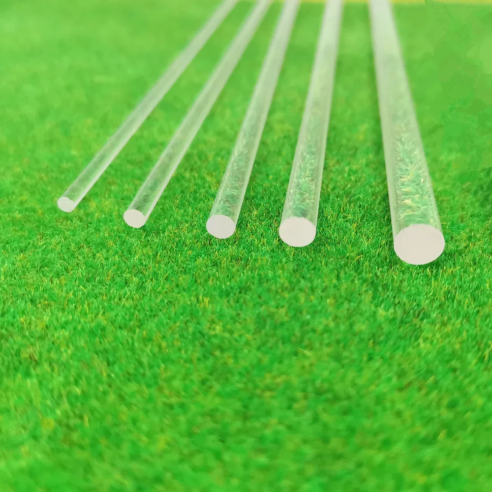 10 PCS acrylic Square round transparent organic glass rod multi size length 25 cm DIY Length can be customized 6