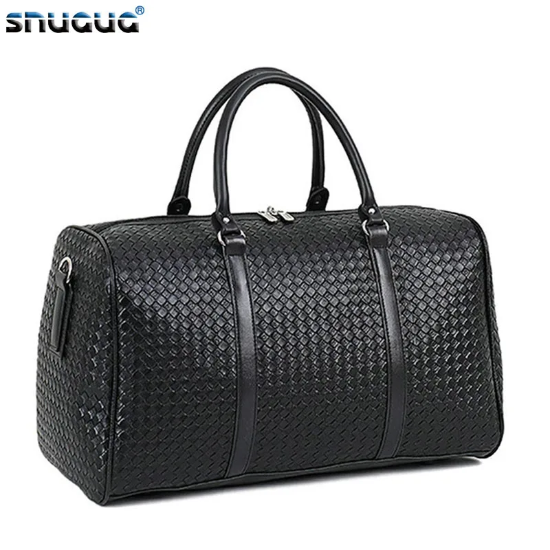 

Male Leather Travel Bag Large Duffle Independent Shoes Storage Big Fitness Bags Handbag Bag Luggage Shoulder Bag Black