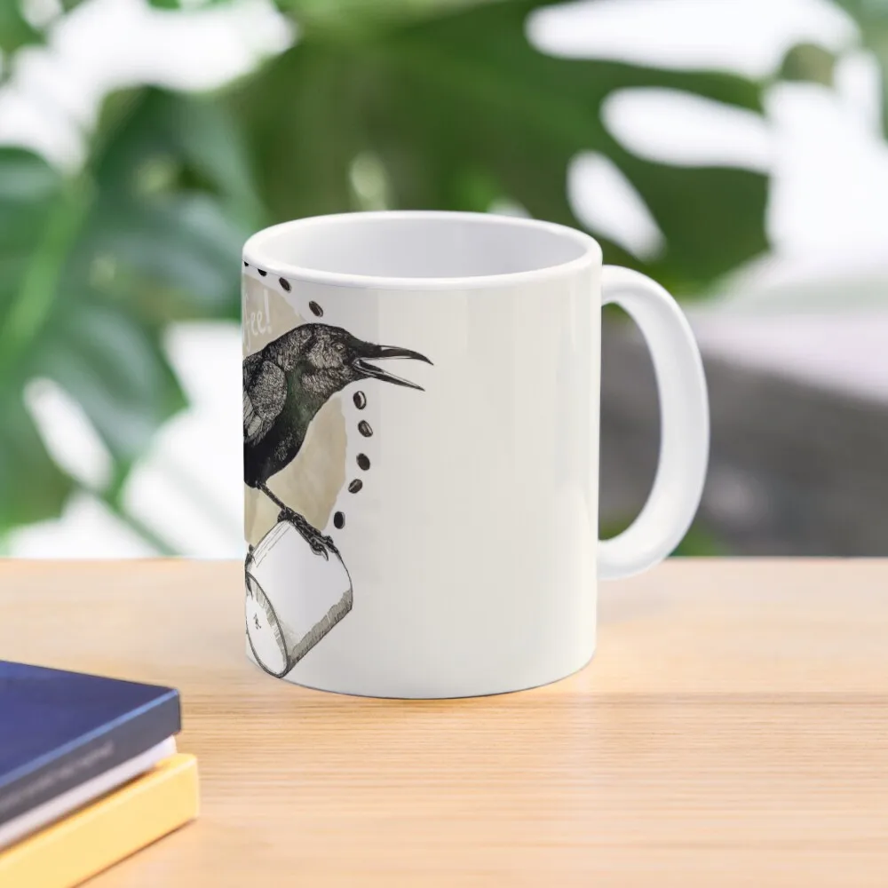 

Кружка для кофе с надписью «Crows love CAW-fee», забавные чашки, стеклянные чашки, Термокружка