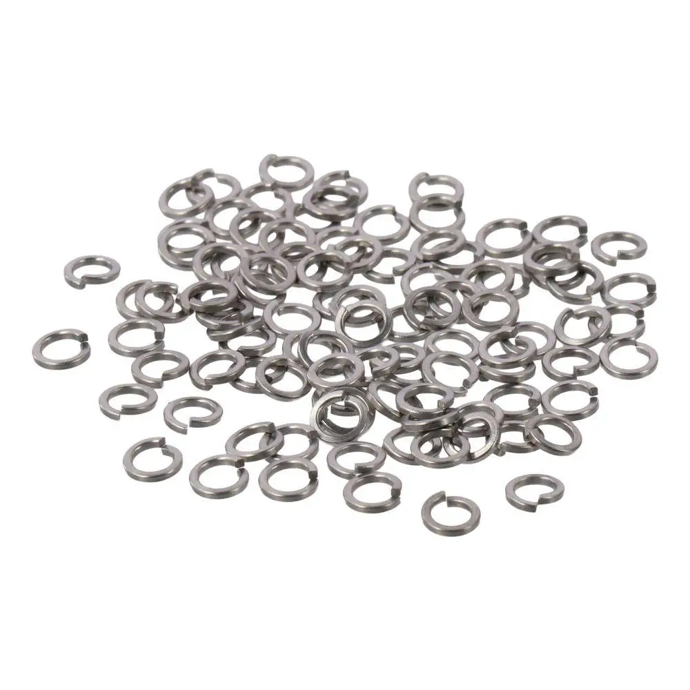 100Pcs M4 Split Lock Spring Washers Screw Gasket, 304 Stainless Steel
