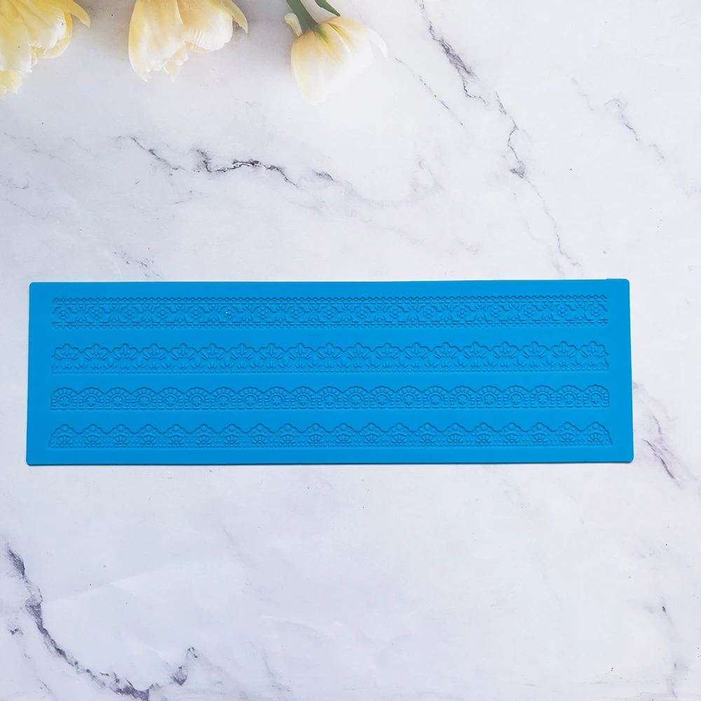 

Flower Pattern Silicone Mat Cake Sugar Fondant Lace Embossed Mold Decorating Tool Embossing Mat