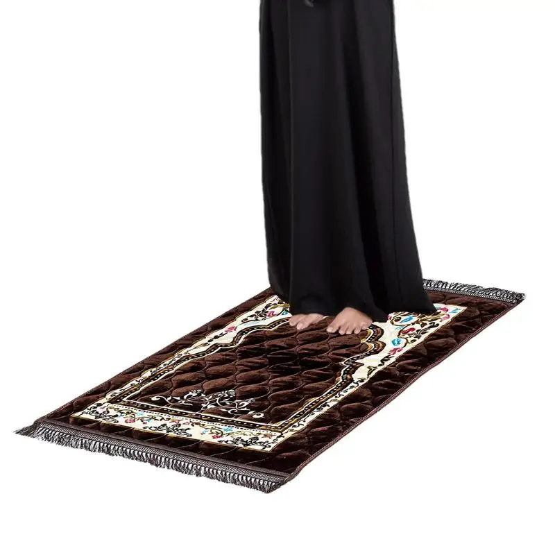 

Muslims Prayer Rug Artificial Fiber Islamic Carpet Mat Portable Worship Islam Braided Prayer Rugs Foldable Eid Decoration Gift