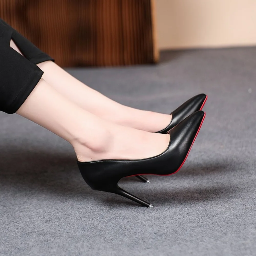 Sexy and Fashionable Women's High Heels for Spring and Autumn, 2024 Women's Black Shallow Mouth Slim High Heels, Sizes 34-43 3
