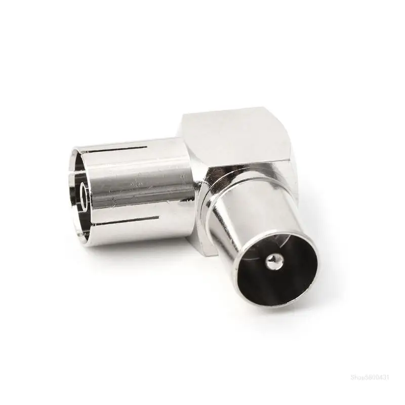 

90° Aerial Cable Adapter RF Coaxial Female to Male Plug to Female Socket