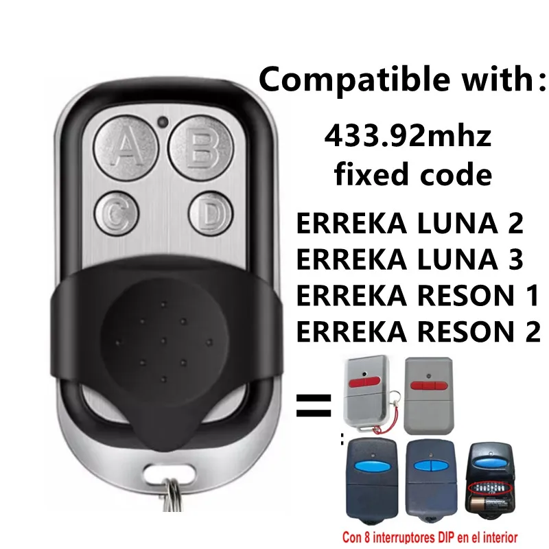 Erreka Telecomando Porta Copiatrice Cloner Adatto Per Reson 1/Reson 2 Trasmettitore Remoto 433.92Mhz 4 Tasti