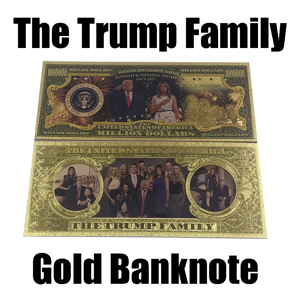Un Milione Di Dollari La Famiglia Trump Banconota In Oro 24 Carati Donald & Melania Trump Banconota In Oro Per La Collezione E I Regali Dei Fan