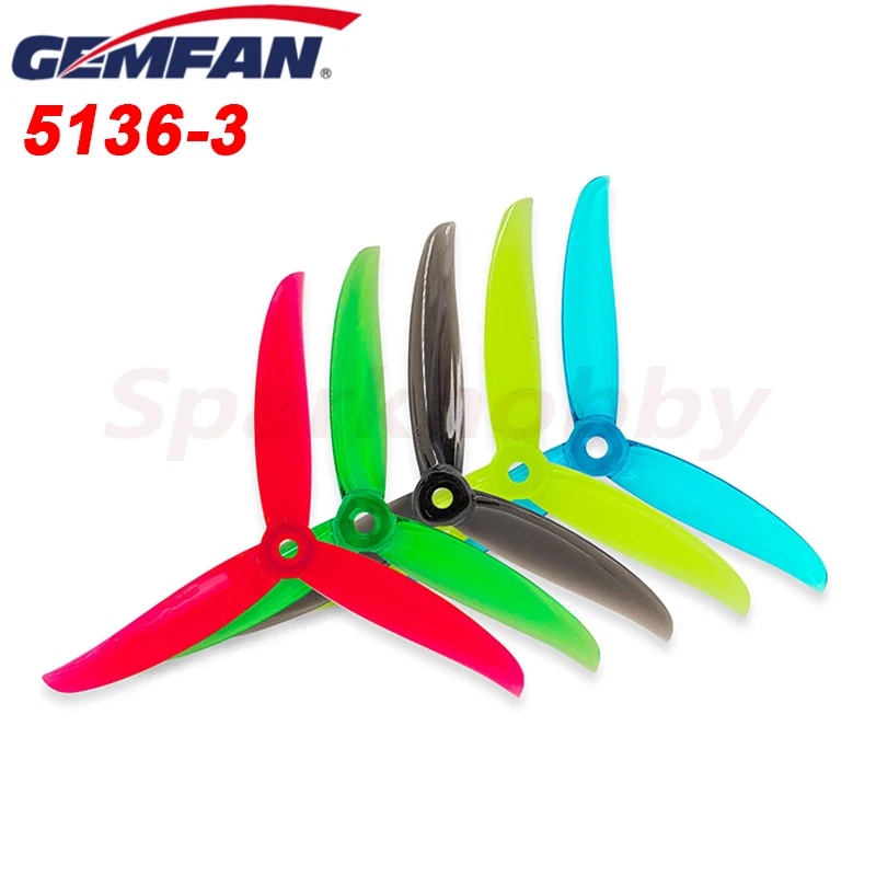 

Gemfan Vannystyle Vanover 5136 5. 1x3.6x3 3-лопастной PC CW CCW Propeller 5 мм отверстие для 5-дюймового FPV гоночного и фристайл дрона аксессуары
