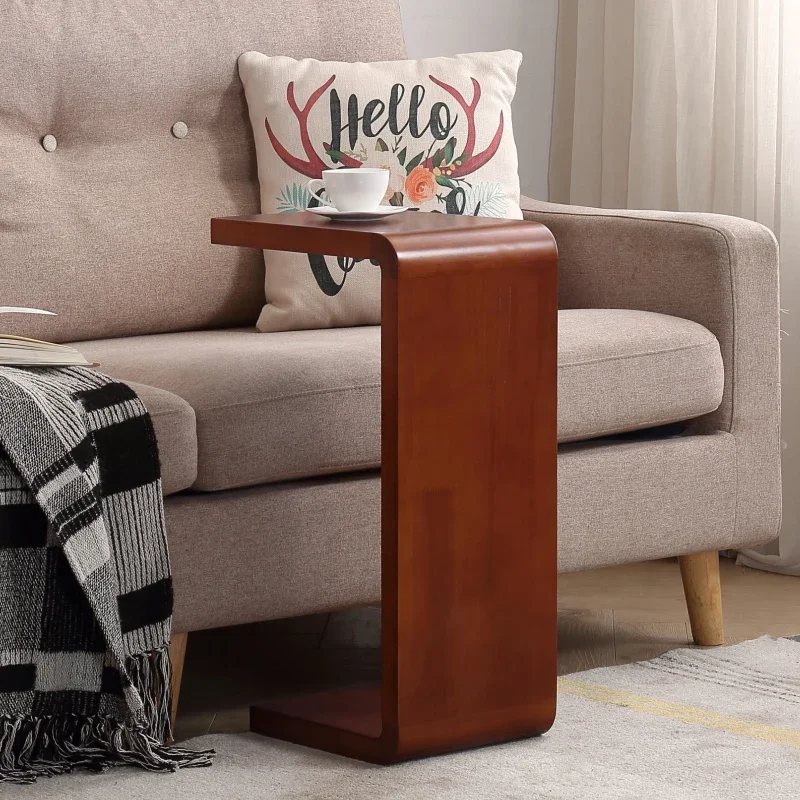 Nordic Solid Wood Side Table Modern Minimalist Sofa Corner Table Small Apartment Living Room Coffee Black Walnut WF