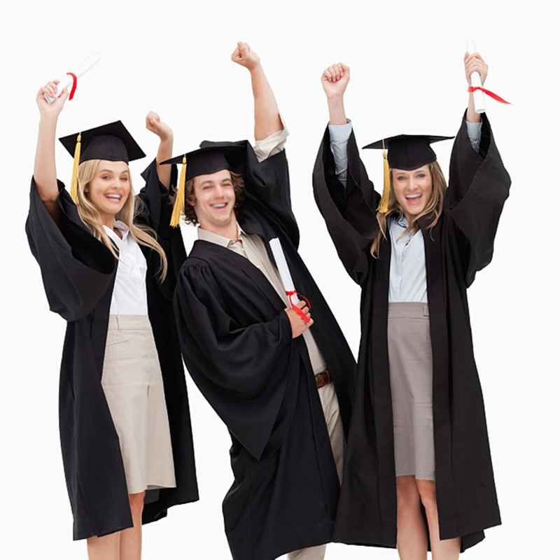 Black Adult Bachelor Caps with Tassels University Master Graduation Hat 2024 Congratulation Graduation Party Decoration Supplies