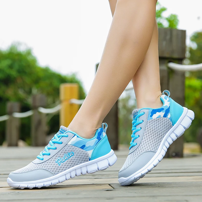 Women Casual Shoes Fashion Breathable Walking Mesh Flat Shoes Woman White Sneakers Women 2020 Tenis Feminino Gym Shoes Sport
