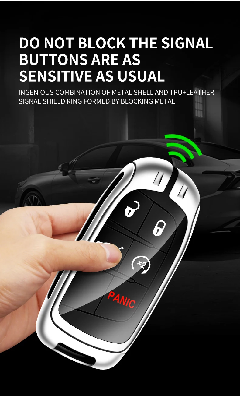 Custodia per chiave a distanza per auto in lega di zinco Fob per Jeep Renegade Grand WK2 Cherokee Dodge Challenger Ram Charger 1500 Chrysler Journey 12 Custodia per chiave a distanza per auto in lega di zinco Fob per Jeep Renegade Grand WK2 Cherokee Dodge Challenger Ram Charger 1500 Chrysler Journey - Sd06a6fb6cc194de9a405e34d2f64e0a2M