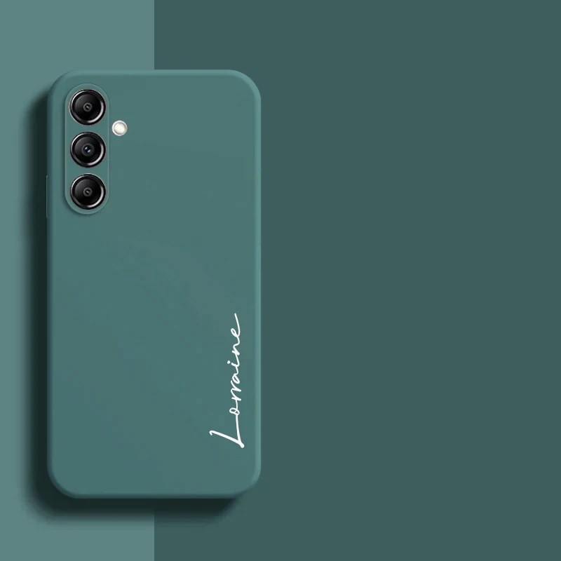 Customized Personalized Luxury Soft Liquid Silicone Case Cover with Initials
