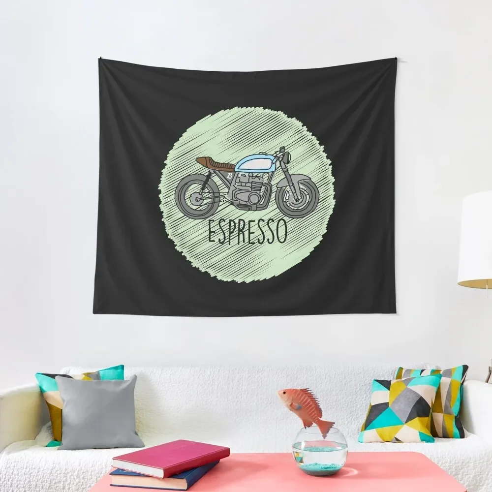

Espresso - Cafe Racer Tapestry Hanging Wall Mushroom Japanese Room Decor Wall Deco Tapestry