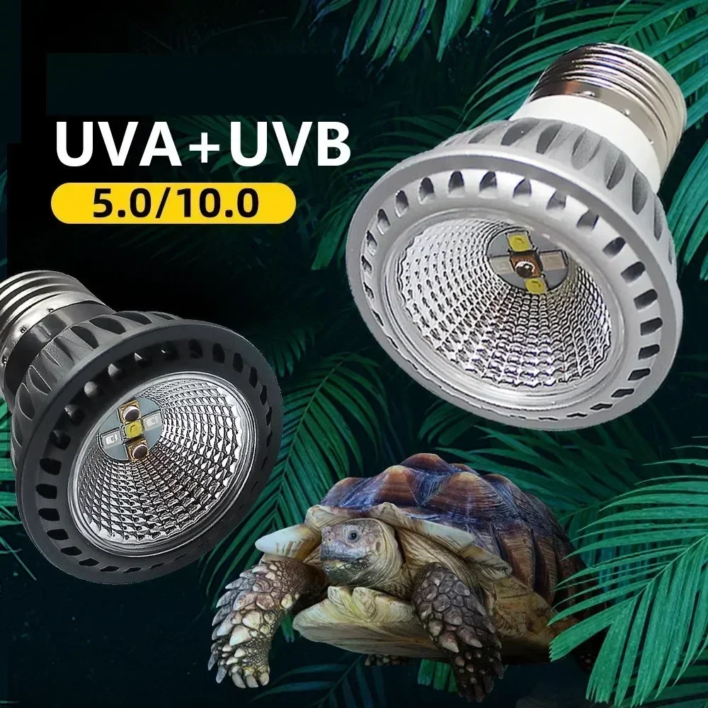 Lizard Reptile Amphibian Heating Light Turtle Sun Drying Back Light UVB Full Spectrum LED Calcium Supplement Turtle Bulb