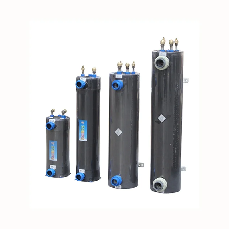 Spiral Coil Pure Titanium Aquarium Heat Exchangers Evaporator PVC Shell for Seawater WHC-6.0DYW