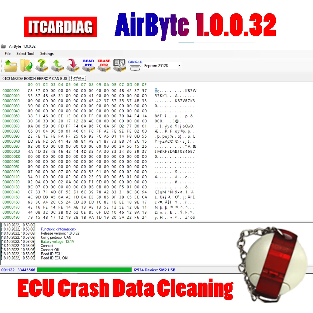 Airbyte J2534 Full 1.0.0.32 Software Cleaning Crash Data In Srs Ecus