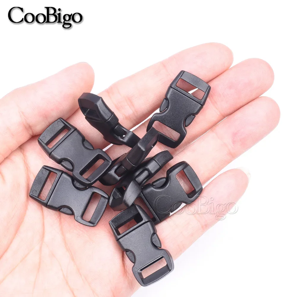 10pcs 3/8 Plastic Side Release Buckles Contoured Paracord Bracelets Clips  for Outdoor Camping Backpack Bag Strap Dog Collar - AliExpress