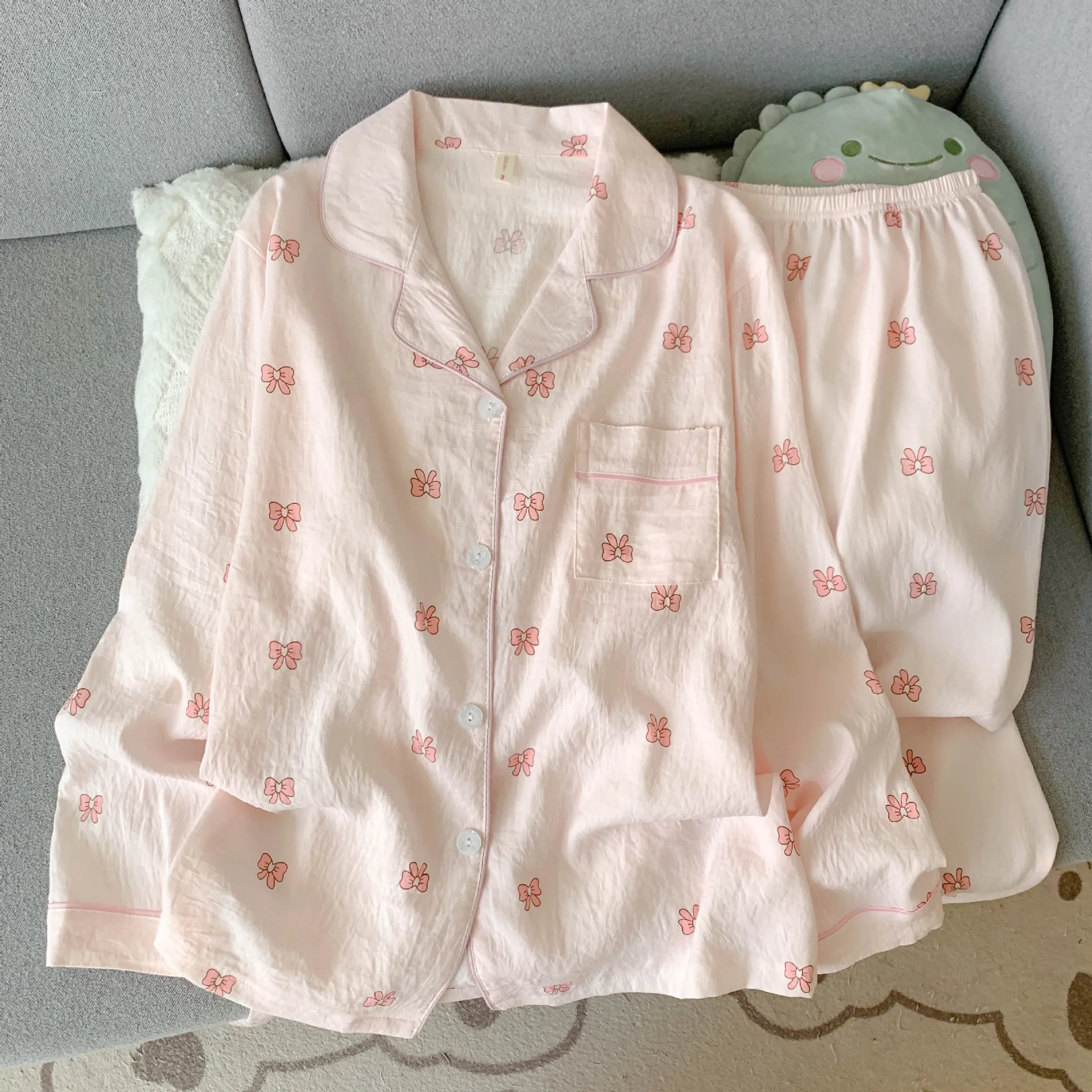 Spring/Autumn New Arrivals: Cloud-Print Cotton Long-Sleeved Pyjama Set for Women Adorable Sweetheart Style Nightwear Homewear Se Sd06aa77f48164c978fbc2d717e873d1bp