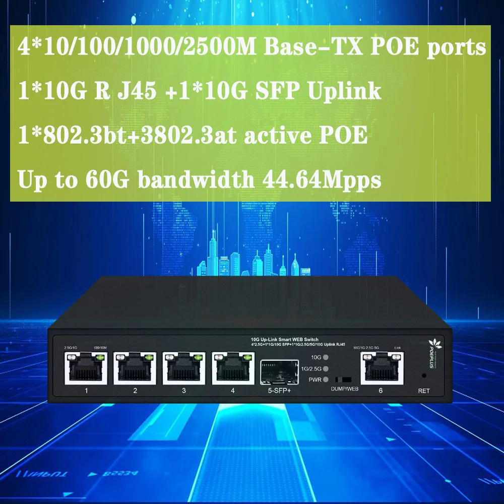 Portas 2.5gps Poe ou Rj45 Switch do Servidor com 10gps Planejador 2x10gps Sfp 4 - Imagem 5