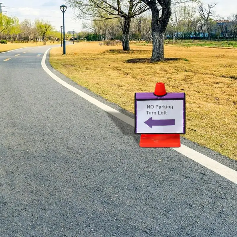 Traffic Safety Cone Sleeve Outdoor Warning Signs Cover Reusable Traffic Cone Cover Message Sleeve Enhanced Visibility