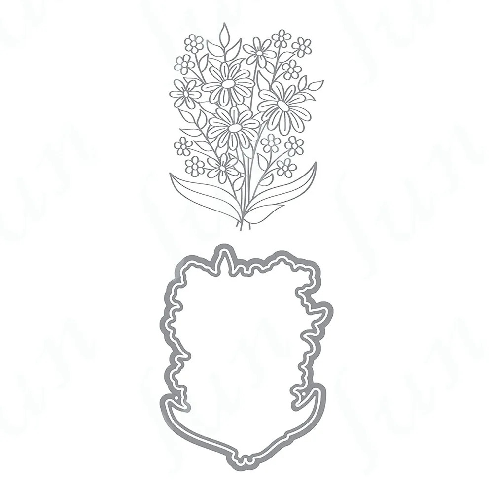 Fleurs Petite Margherite Letterpress Hot Foil Plates Diy Scrapbooking Crafts Photo Album Template Decorazione Fatta A Mano