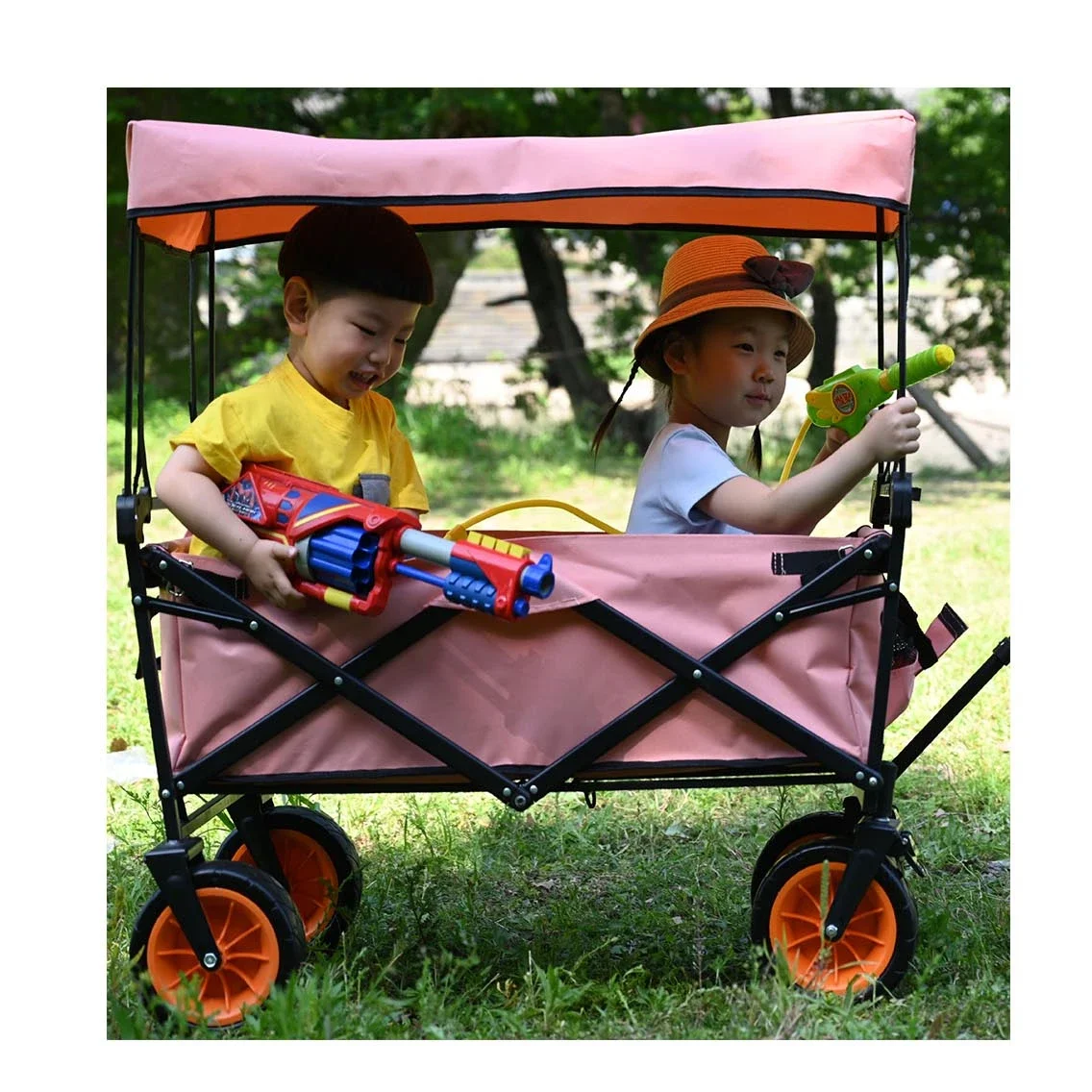 

Outdoor Beach Picnic Camping Wagon Camping Cart Garden Trail Foldable Collapsible Folding Utility Cart Wagon Out Door Trolley