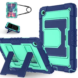 Shockproof Hybrid Stand Tablet Cover - Protective Case for Tab A9 8.7 inch (Blue green)
