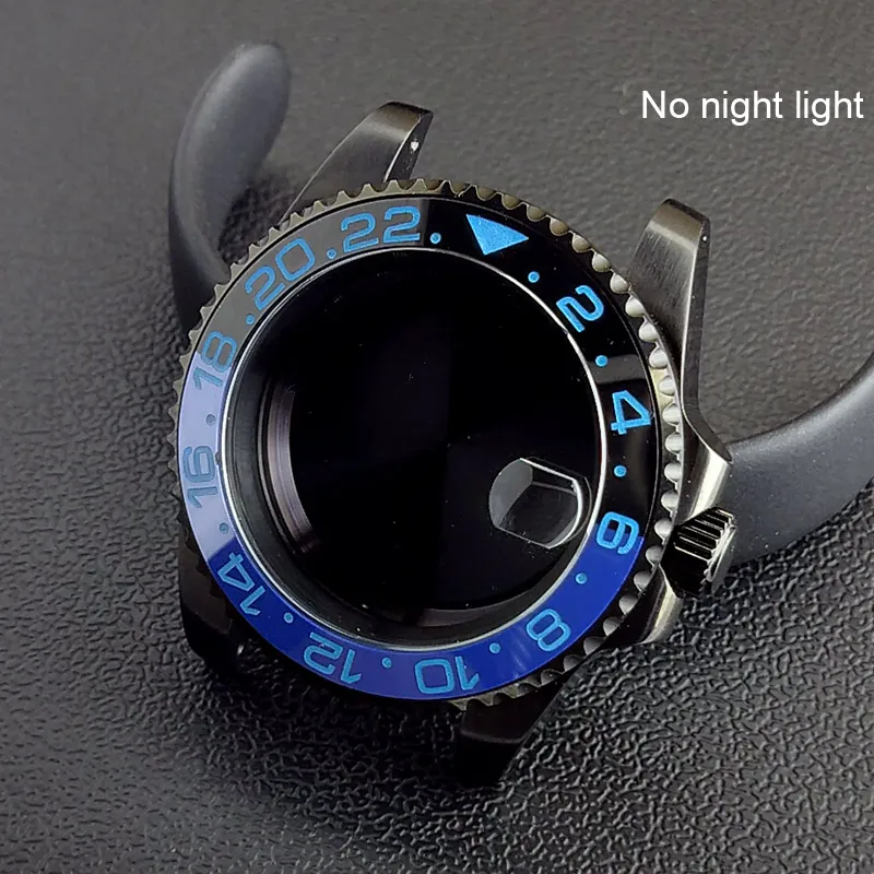 40MM Sapphire Glass GMT Bidirectional Rotation Watch Case with Accessories