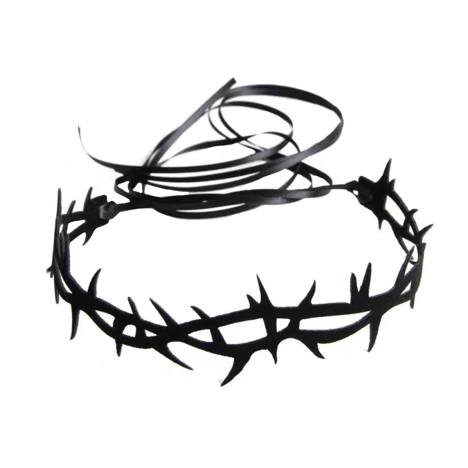 Gothic Black Lace Velvet Thorn Choker Necklace - Punk Fashion Jewelry for Women Halloween Party Accessory