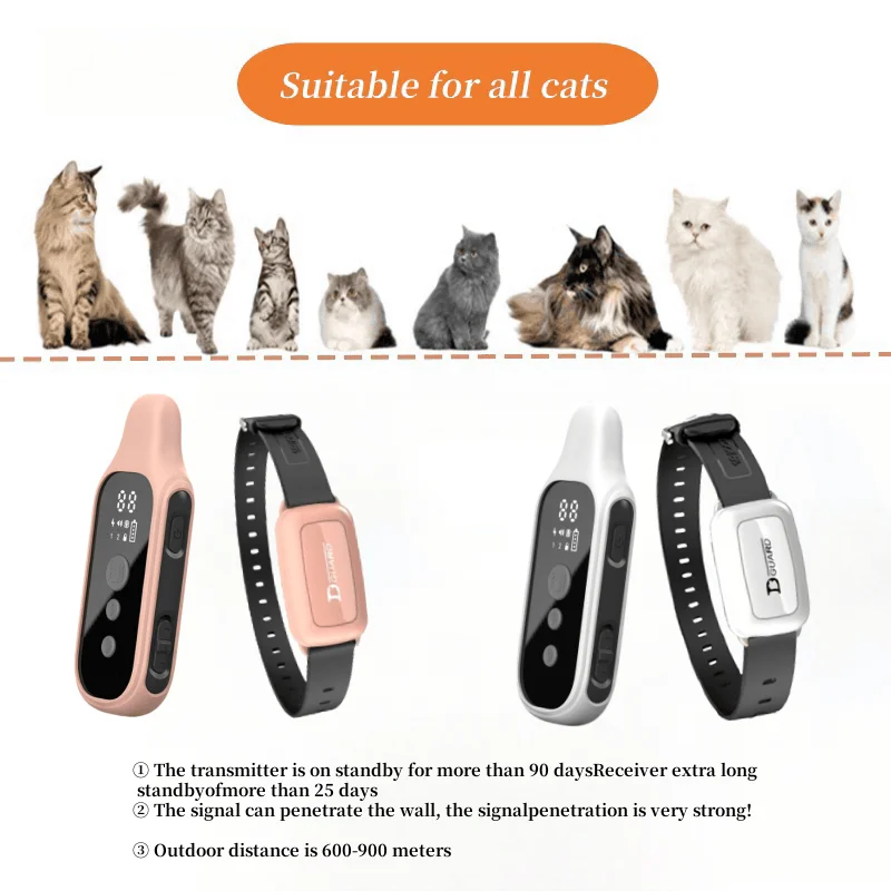 YHLC 800m Cat Anti Meowing Collar, Automatic No Shock Vibration Collar for Cats, Cat Trainer Designed Collar for Stop Meowing - Image 6