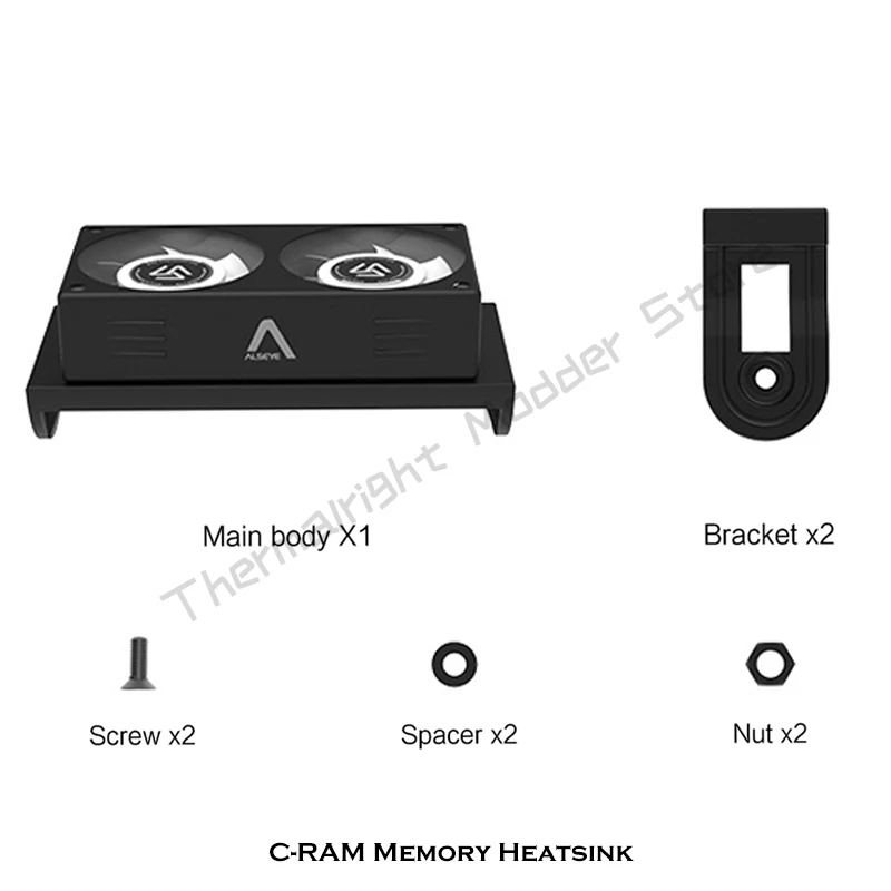 Alseye-ram Dissipador Radiador 5v 3pin Argb pc Case Refrigeração de Memória 2x Ventilador Cooler Overclocking para Ddr Ddr2 Ddr3 Ddr4 Ddr5 - Imagem 6