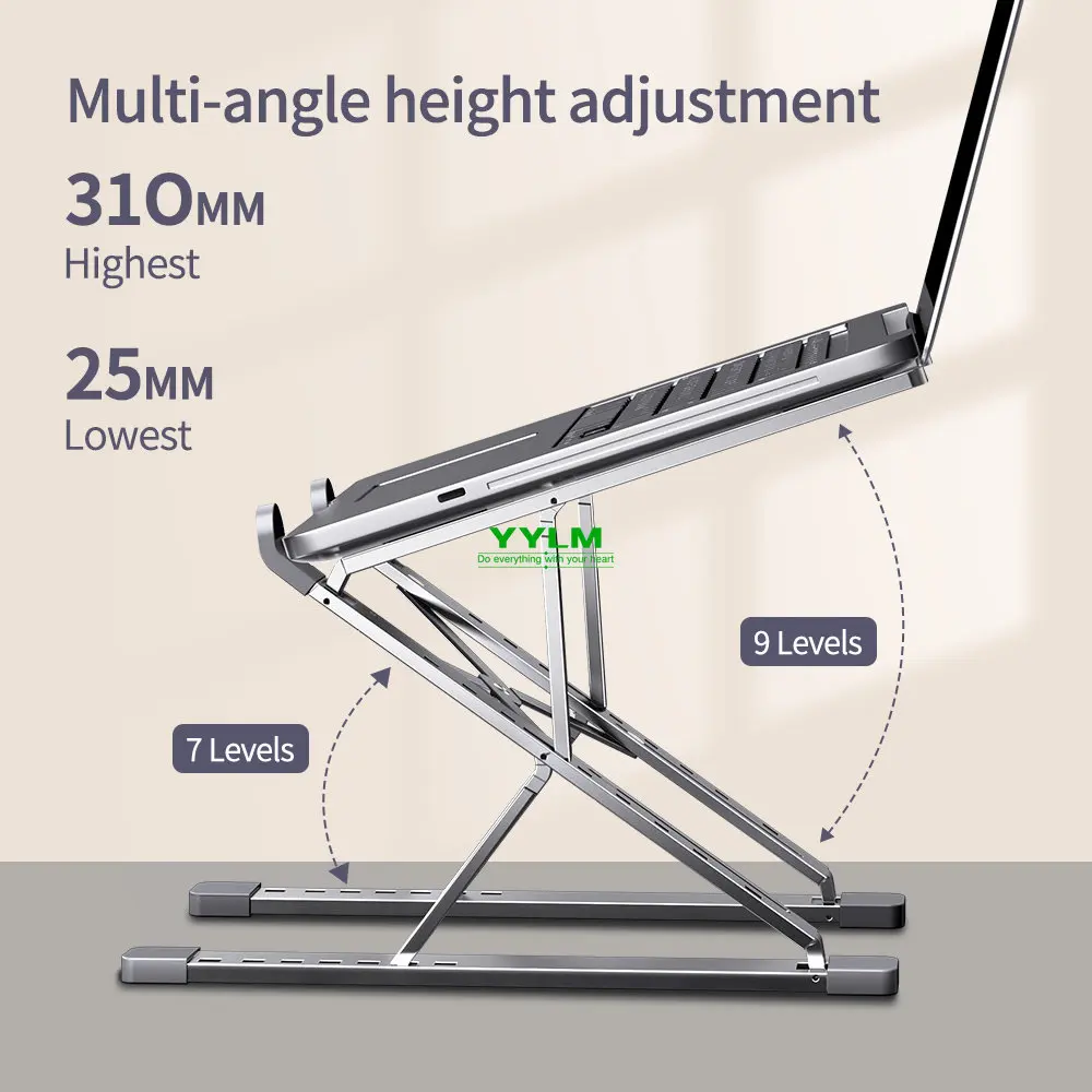 YYLM N8 Laptop Stand Aluminum for Macbook Adjustable Portable More Stabe Laptop Stand Cooling Stand Foldable Notebook Holder 1