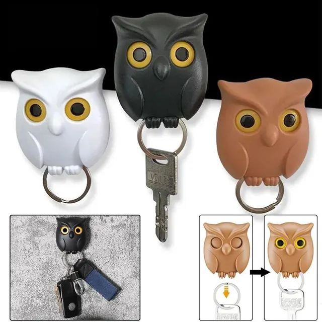 Crochet à clé hibou domestique, 1 pièce, pour hall d'entrée, tenture murale et sans poinçonnage, crochet de rangement pour clés 1