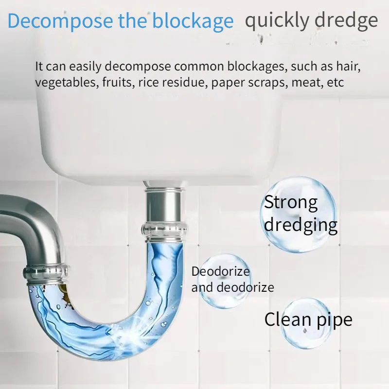 Pipe Dredging Agent 1PCS of 100ML Fixed Pipe Dredging Agent Mild and Non-Irritating Suitable For A Variety Of Pipes To Remove Odor