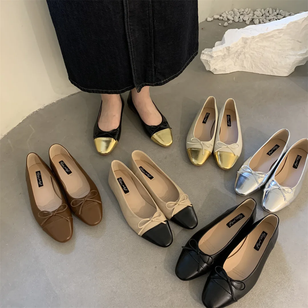 

Casual Woman Shoe Slip-on Female Footwear Autumn Bow-Knot Round Toe Moccasin Slip On Summer Grandma Dress Fall Butterfly New Lei