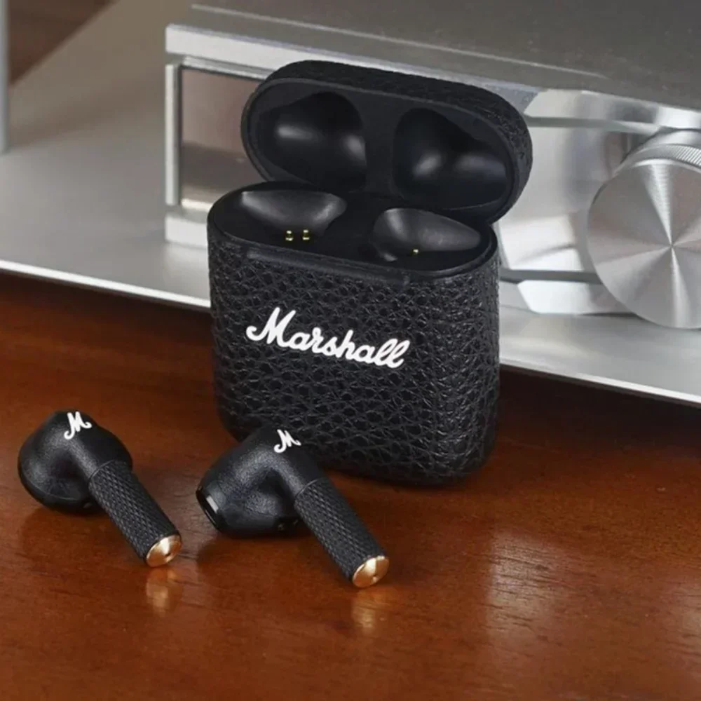 Marshall MINOR III Portable Wireless Headphones HIFI Sound Bluetooth Earphone with Charging Case Sport Semi-In-Ear Headphone