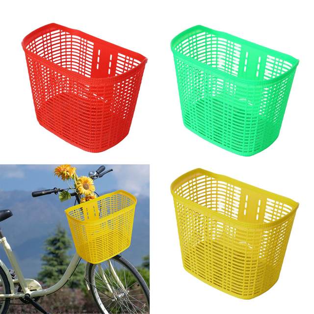 Plastic Bike Basket Pet Carrier Organizer Basket Grocery Shopping Children Bike Bicycle Front Basket Riding for Luggage Picnic