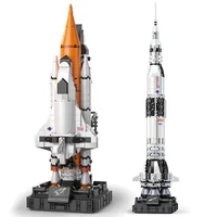 600+ Piece Bricks Space Shuttle Heavy Rockets Set Technical City Model Building Blocks Boy Birthday Gifts Kids Toys For Children 1