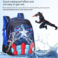 Disney Captain America Kids 3d Cute Spiderman Design Print Backpack Children Bag Boys Primary School Bag Kindergarten Backpack 2