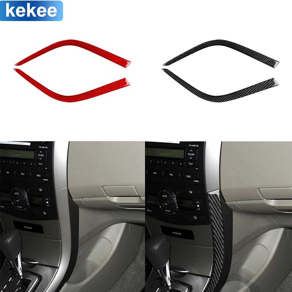 

For Toyota Corolla 2009 2010 2011 2012 2013 Dashboard Side Trim Strip Real Carbon Fiber Sticker Car Interior Refit Accessorie