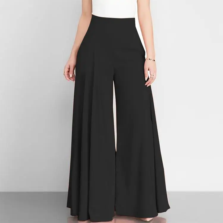 Spring Women's Solid Color High Waist Wide Leg Pants Thin Casual Pants
