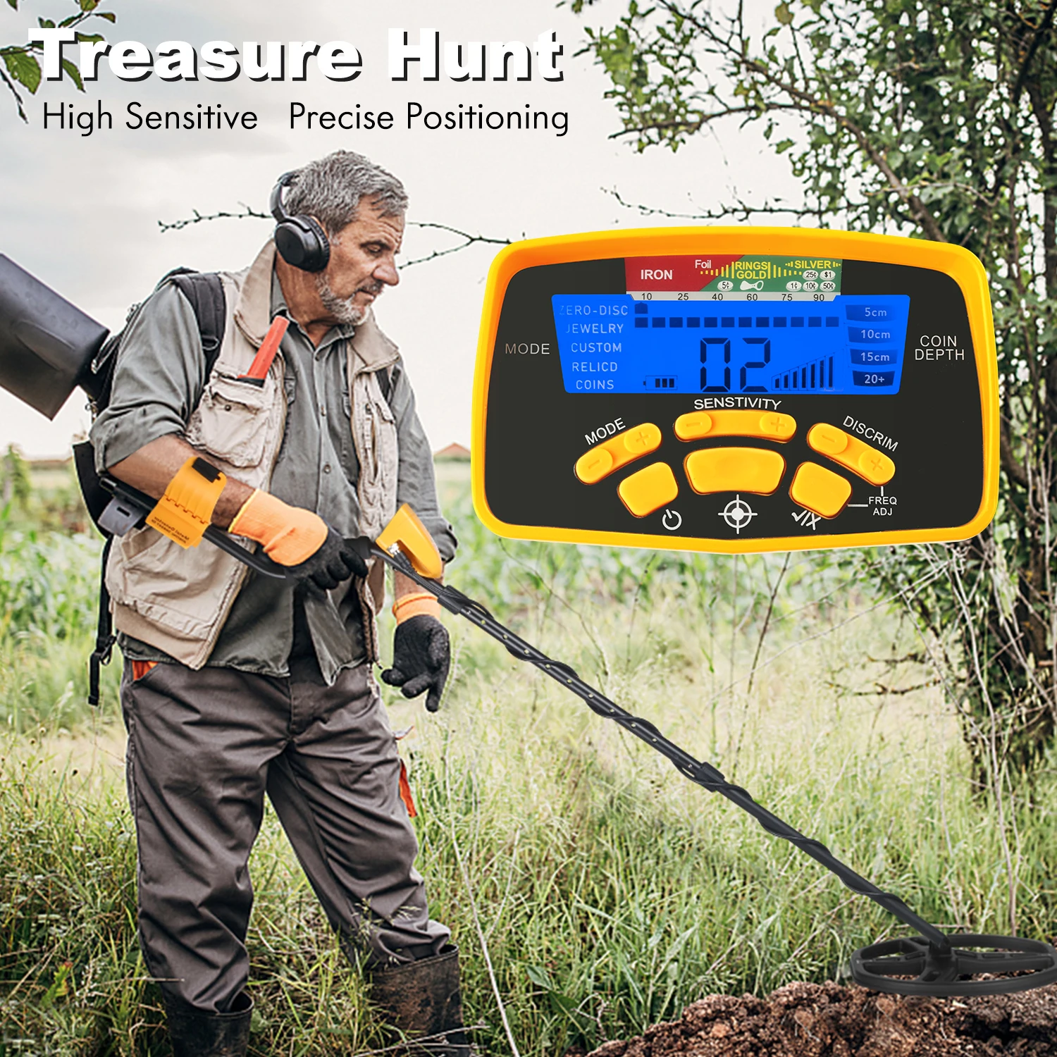 MD6450 Underground Metal Detector Professional Detector De Metales Pinpointing Treasure Search Gold Circuit Adjustable Tracker