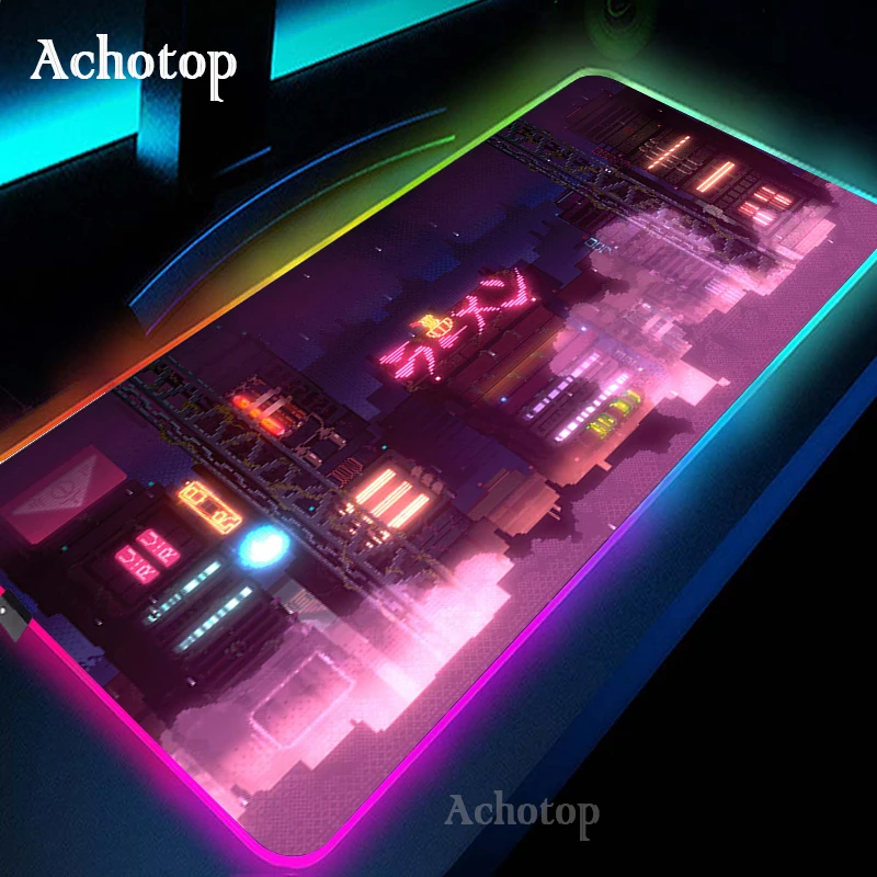 thumbnail image 1 of Alfombrilla de ratón para juegos RGB neón arte japonés alfobrilla de ratón ordenador grande para juegos LED alfombrilla XXL Mause Pads PC Gamer 900x400mm alfombrilla de escritorio, 1 of 5