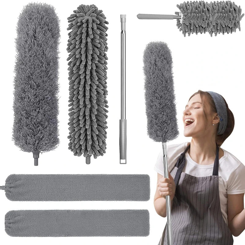 

Dust Collector for Cleaning High Ceiling Fans, Ultra-fine Fiber with Extension Rod, Used for Cleaning Spider Webs and Louvers